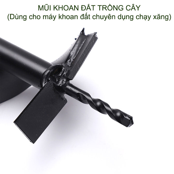 01 Mũi khoan đất trồng cây kích cỡ lớn, đường kính 10-15cm, dài 80cm