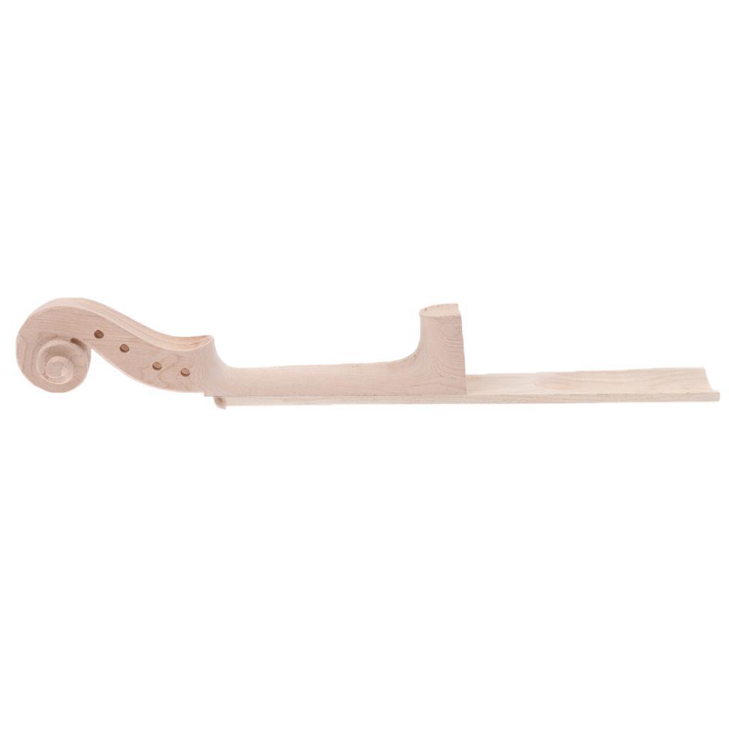 Unfinished 4/4 Violin Neck+Fingerboard Fretboard Set Violin Headstock