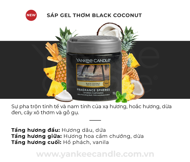 Sáp Gel Thơm Yankee Candle - Black Coconut (170g)