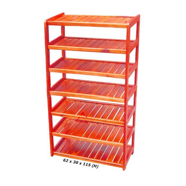 Kệ Giày Dép 7 Tầng Rộng 60cm Gỗ Tự Nhiên 100%- Vàng