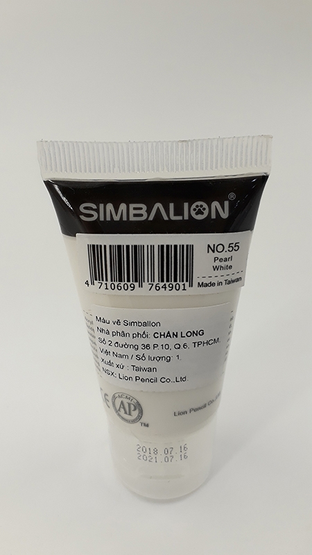 Màu Vẽ Simbalion Acrylic 30ml NAC30 - 55 - Ngọc Trai