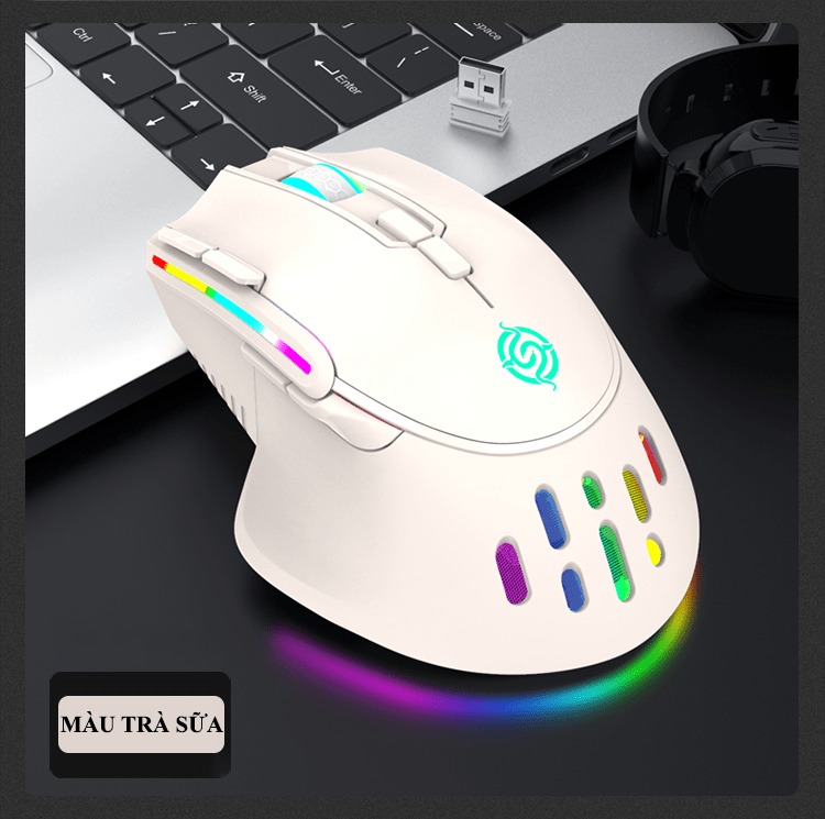 Chuột không dây K-snake BM-520 kết nối bằng chip USB 2.4GHz có led RGB nhiều chế độ màu và độ DPI lên đến 3200DPI