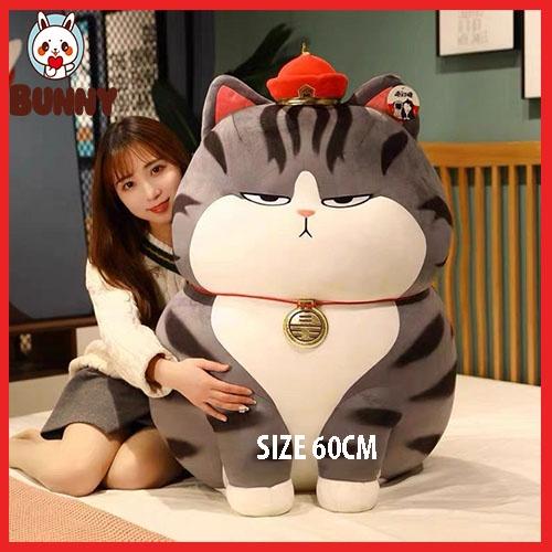 Gấu bông mèo hoàng thượng – Quà tặng thú nhồi bông mèo mặt quạu siêu dễ thương – Size 60 cm – Gối ôm cho bé ngủ ngon