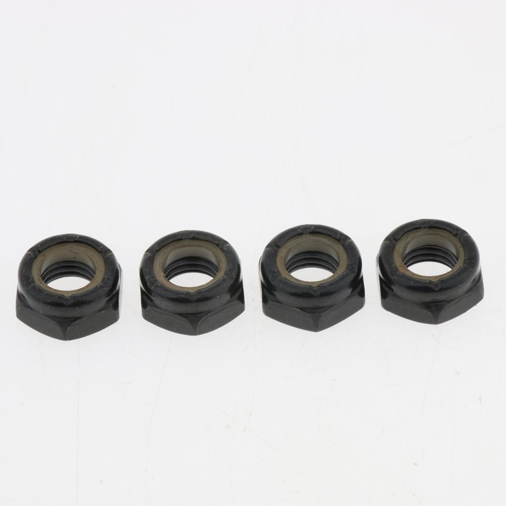 4xSkateboard Longboard Truck Kit Axle Washers Nuts Spacer Black