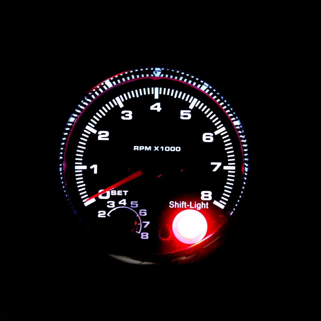 3.75" Black Face Tachometer Gauge with Light for 95mm
