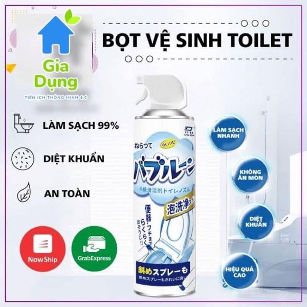 CHAI XỊT BỌT TẨY TOILET, KHỬ MÙI NHÀ VỆ SINH, NHÀ TẮM ĐA NĂNG