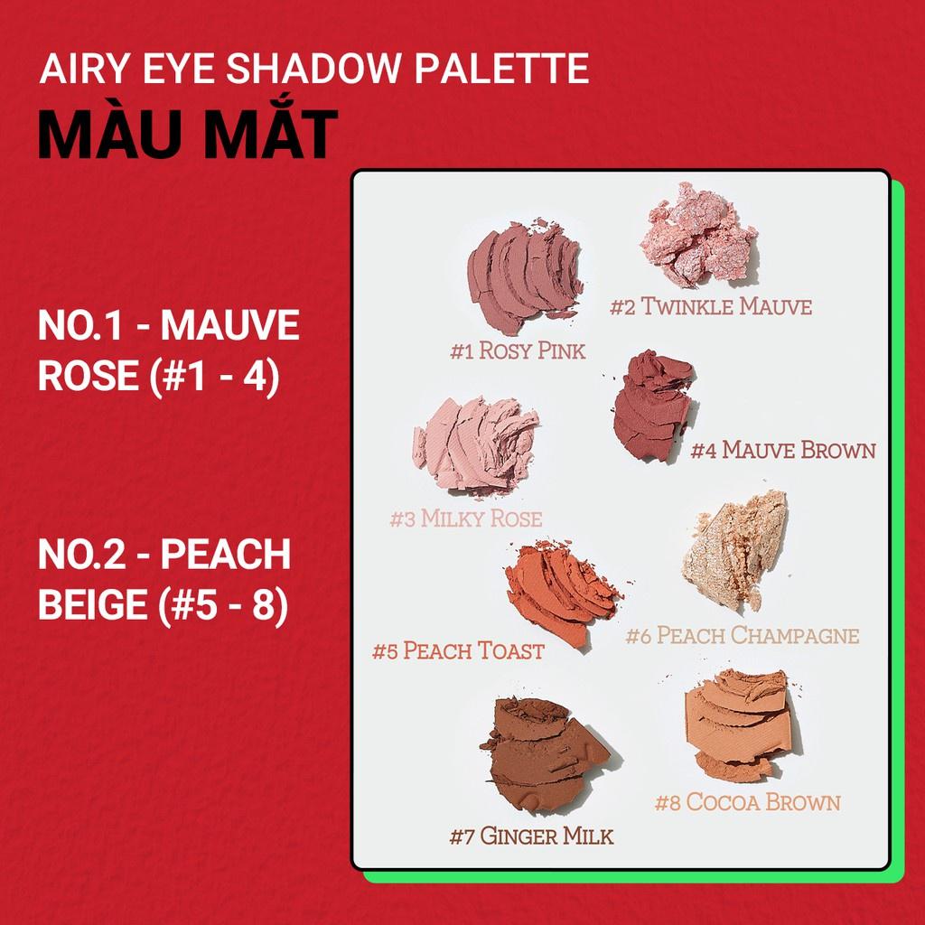 Bảng phấn mắt Airy Mauve Rose innisfree Airy Eye Shadow Palette 7.1g