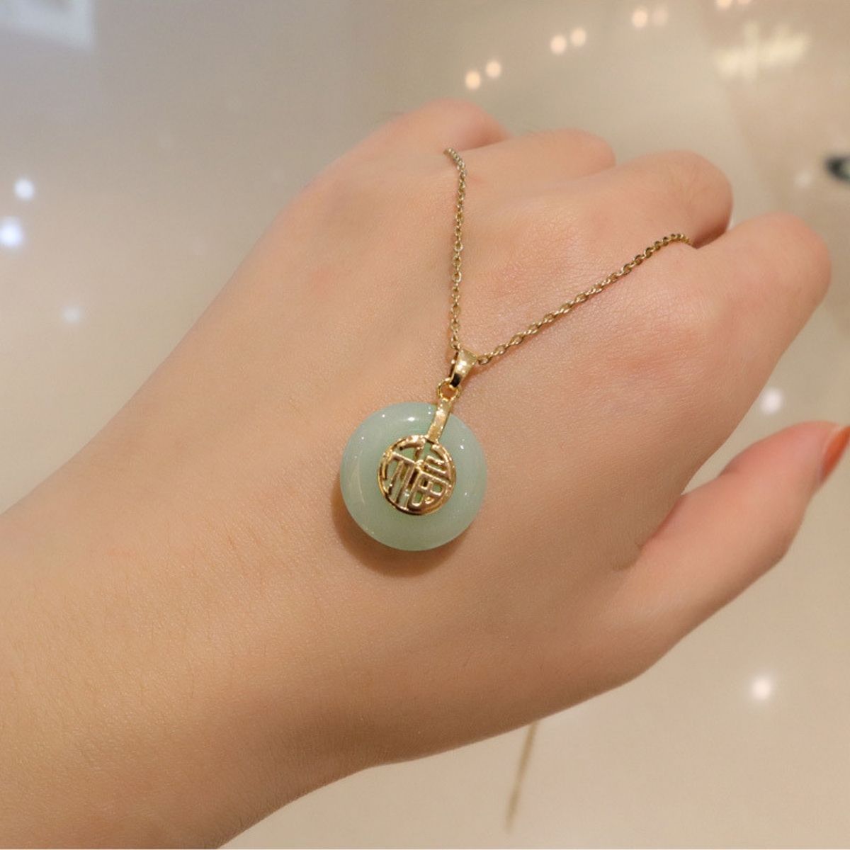 Đồng Điếu Kèm Dây Chuyền May Mắn, Chiêu Tài.