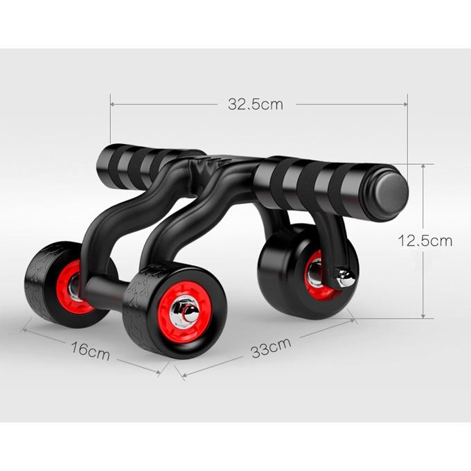 Con lăn tập cơ bụng 3 bánh AB Roller and Push Up Bar màu đen