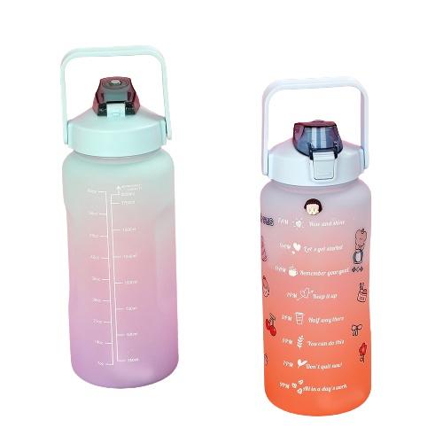 Bình nước 2 lít cute chia vạch nhắc nhở bình đựng nước 2L có vòi tập gym thể thao
