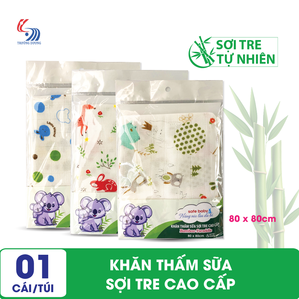 Khăn thấm sữa sợi tre cao cấp Safe Baby - 80x80cm