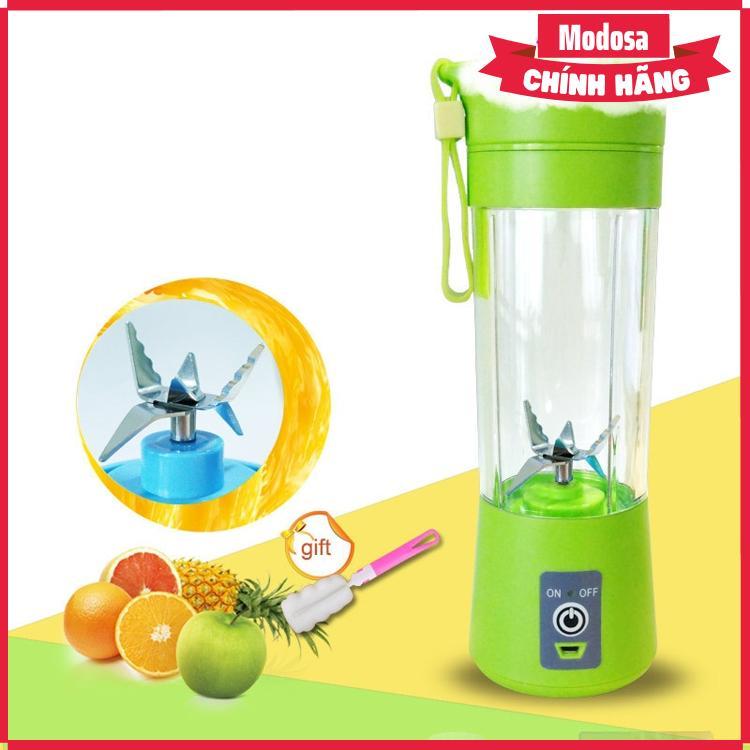 Máy Xay Sinh Tố Modosa Mini Cầm Tay, Máy Xay Sinh Tố Đa Năng Navi Thủy Tinh 6 Lưỡi - Hàng Chính Hãng