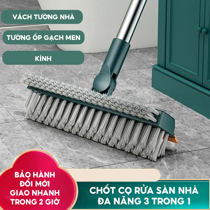 Chổi Quét Nước Vệ Sinh Tường Nhà Cửa Kính Đa Năng Dài 113cm Đầu Chổi Xoay 180 Độ