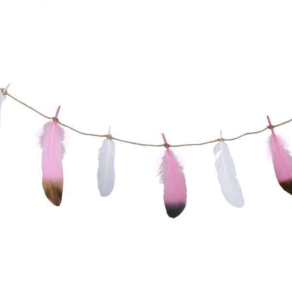 3X Dipped Feather Bunting Banner Hanging Garland Wedding Party Decoration C