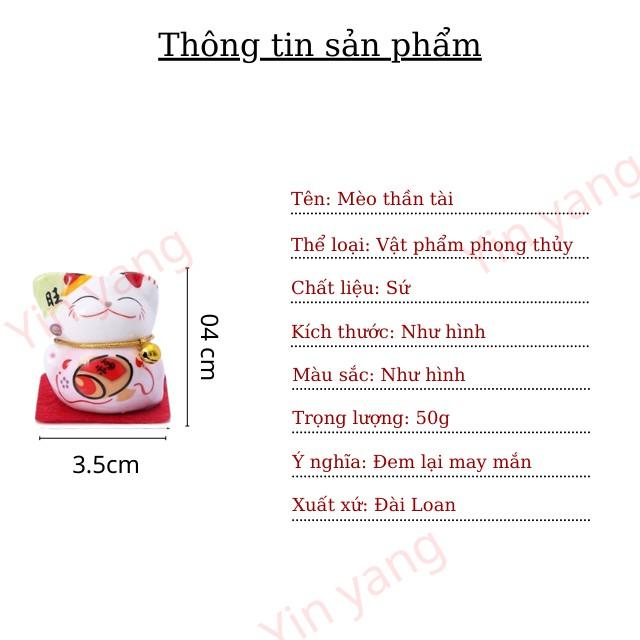 Mèo Thần Tài- Bộ 5 Mèo Thần Tài 3.5cm Để Ô Tô Siêu Rẻ