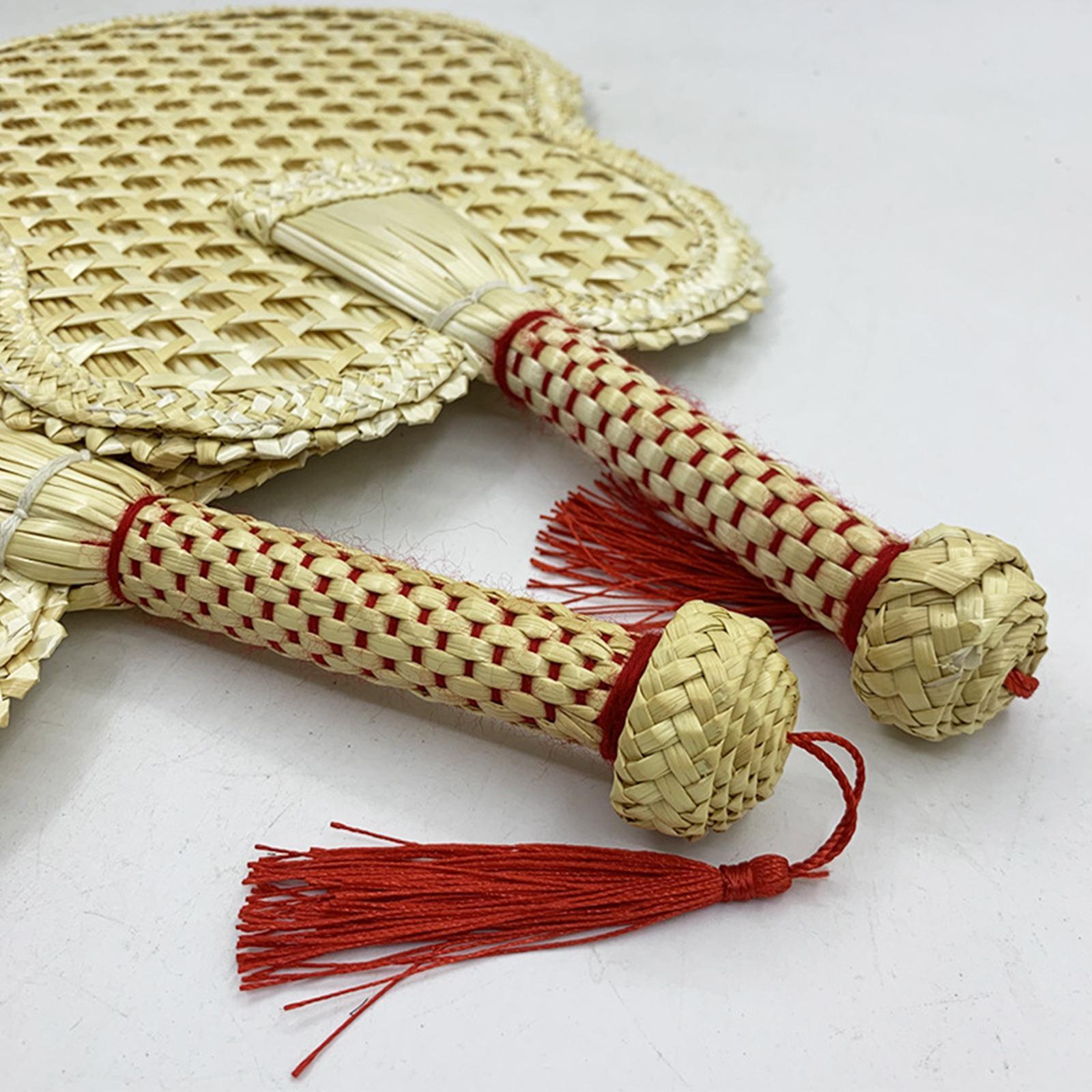 Woven Straw Hand Fan Handheld Decorative Fans for Outdoor Home