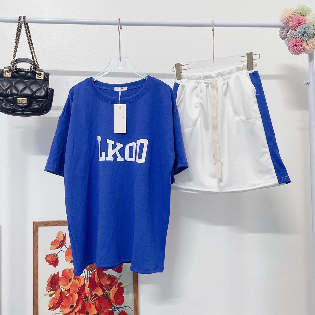 Bộ Áo Thun LKOD Quần Short Viền Xanh