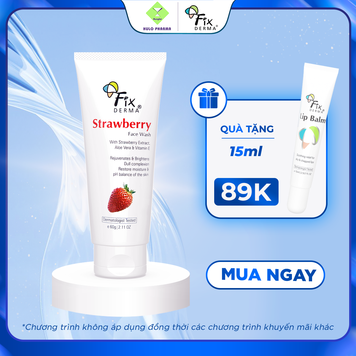 Sữa rửa mặt Fixderma Strawberry Face Wash