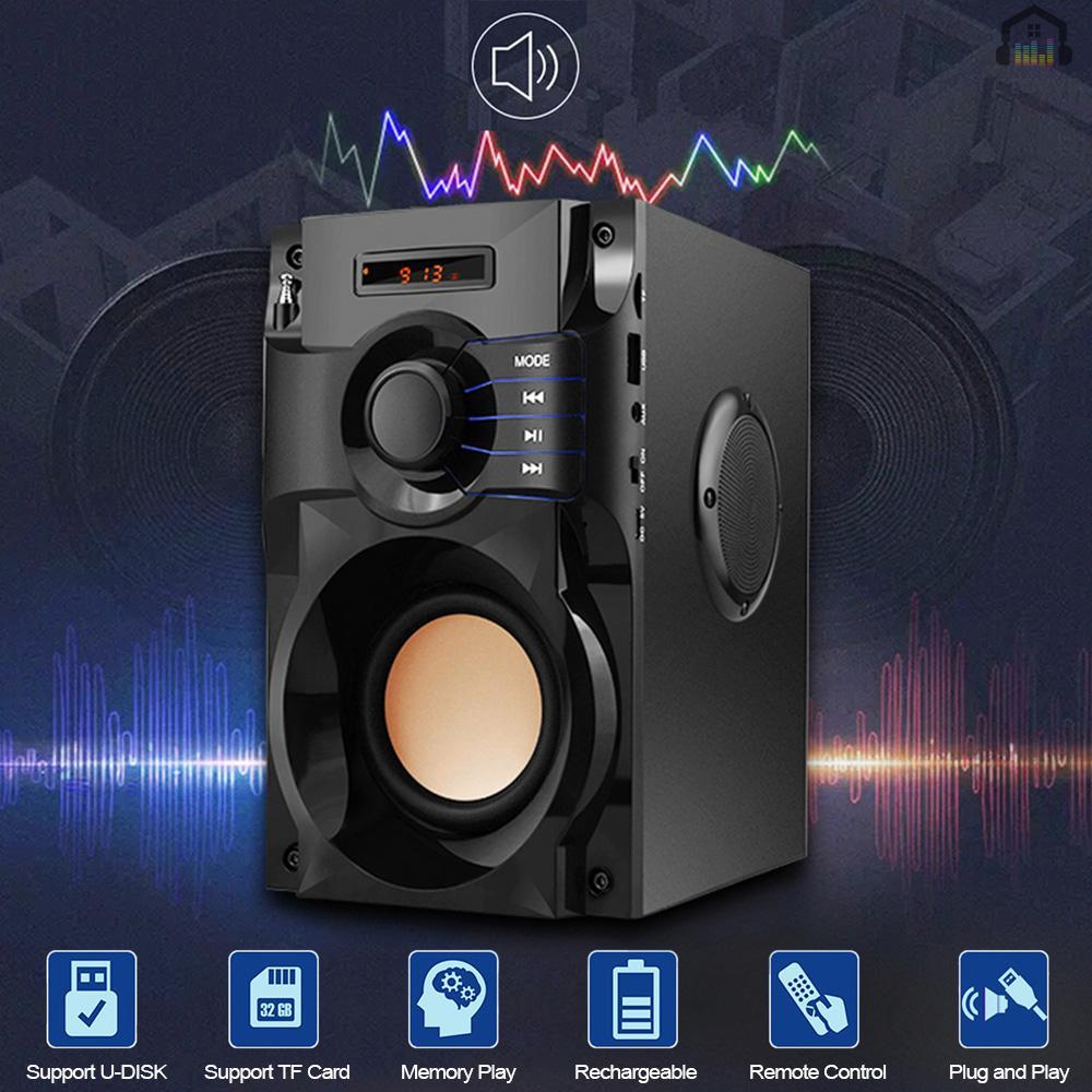 Loa bluetooth không dây âm thanh siêu trầm hỗ trợ thẻ nhớ TF có màn hình LCD