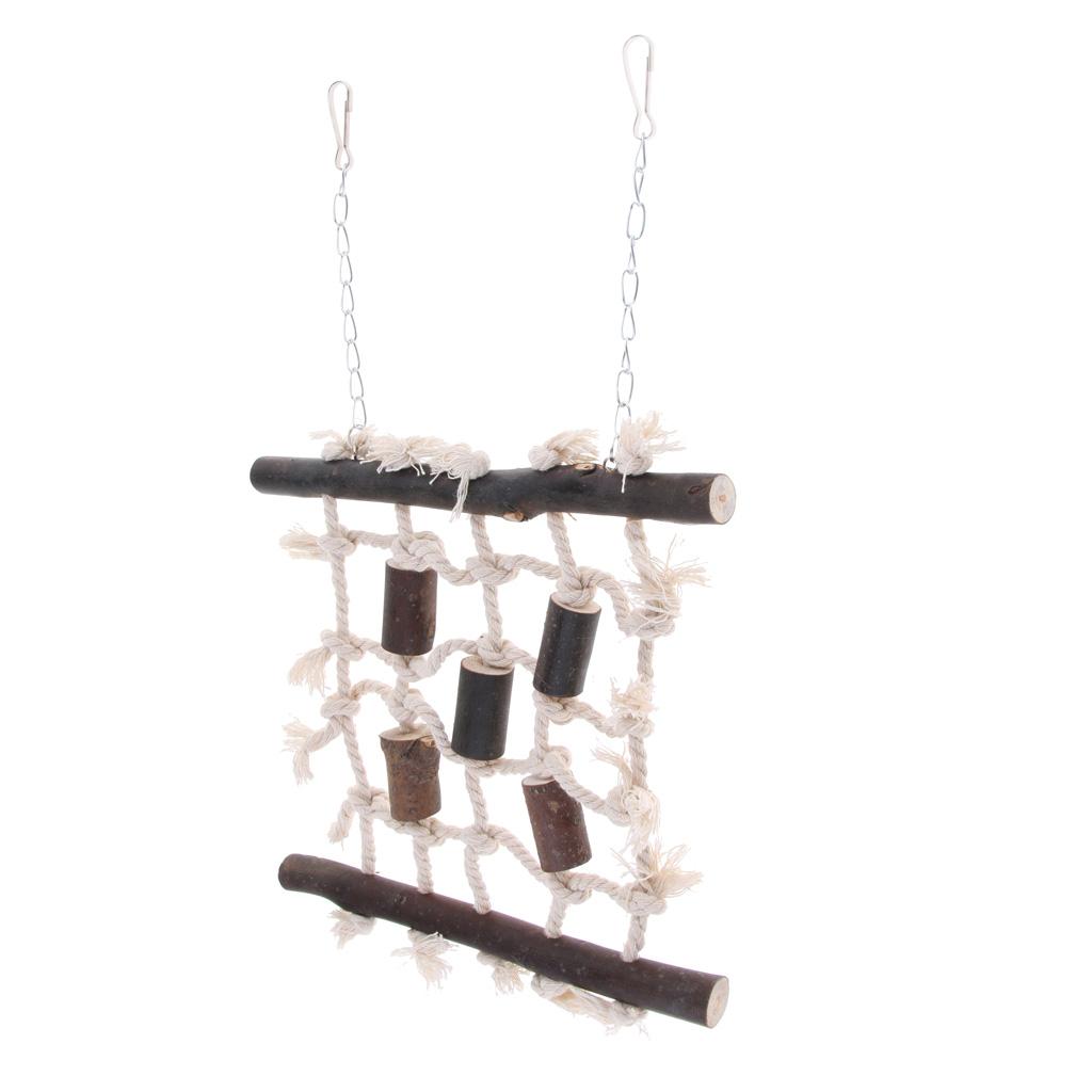 Parrot Bird Swing Chew Rope Hammock Hanging Cage Toys Pet Activity Toy