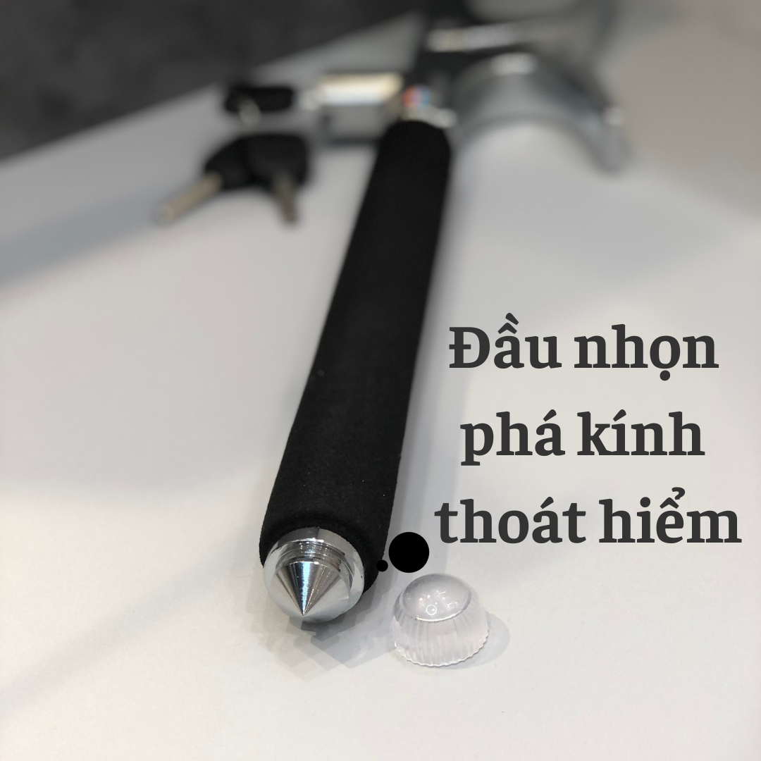Khoá Vô Lăng Ôtô - Khoá tay lái xe hơi, đầu búa thoát hiểm + TẶNG KÈM MIẾNG MÚT DÁN CHỐNG TRẦY