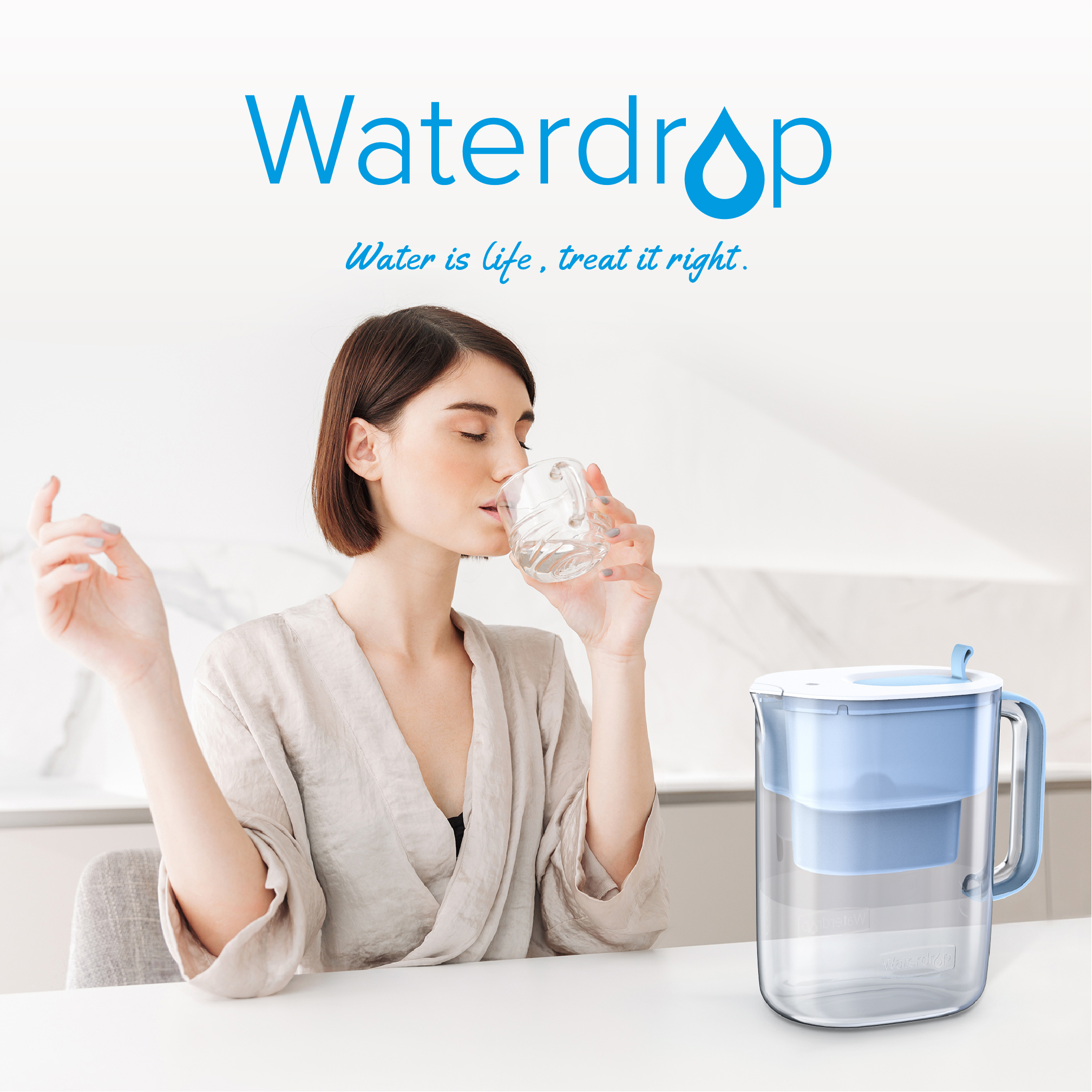 Bình lọc nước 4.4L WD- PT-61B Waterdrop Pitcher với công suất cao