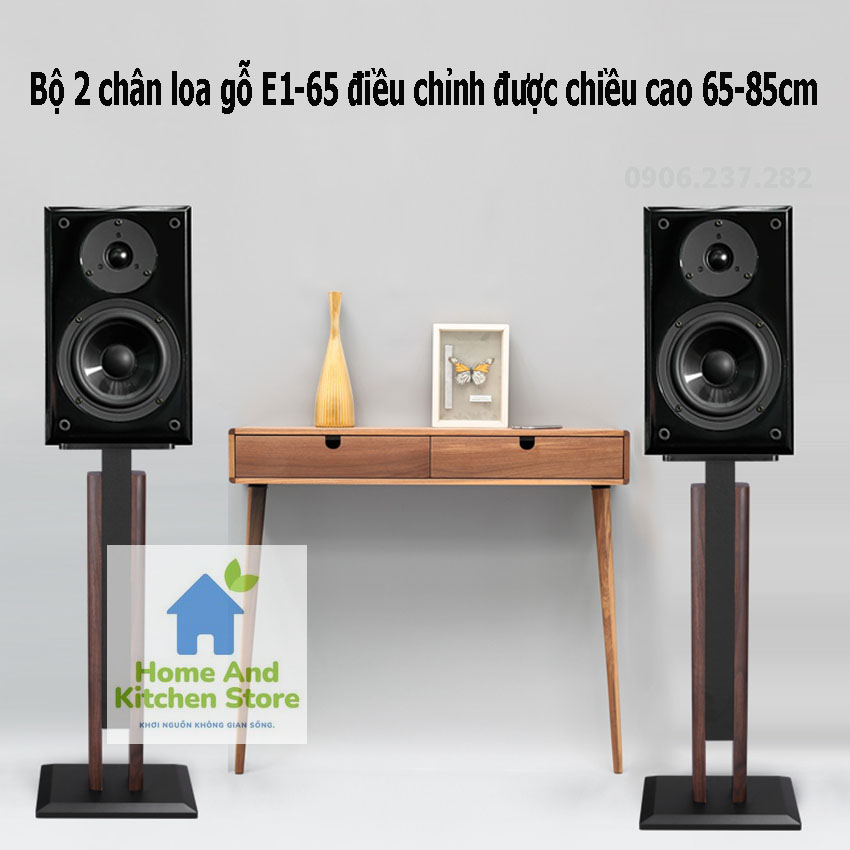 Chân loa gỗ E1-65 để bộ loa đài đa năng TĂNG GIẢM CHIỀU CAO phù hợp mọi không gian gia đình cao cấp
