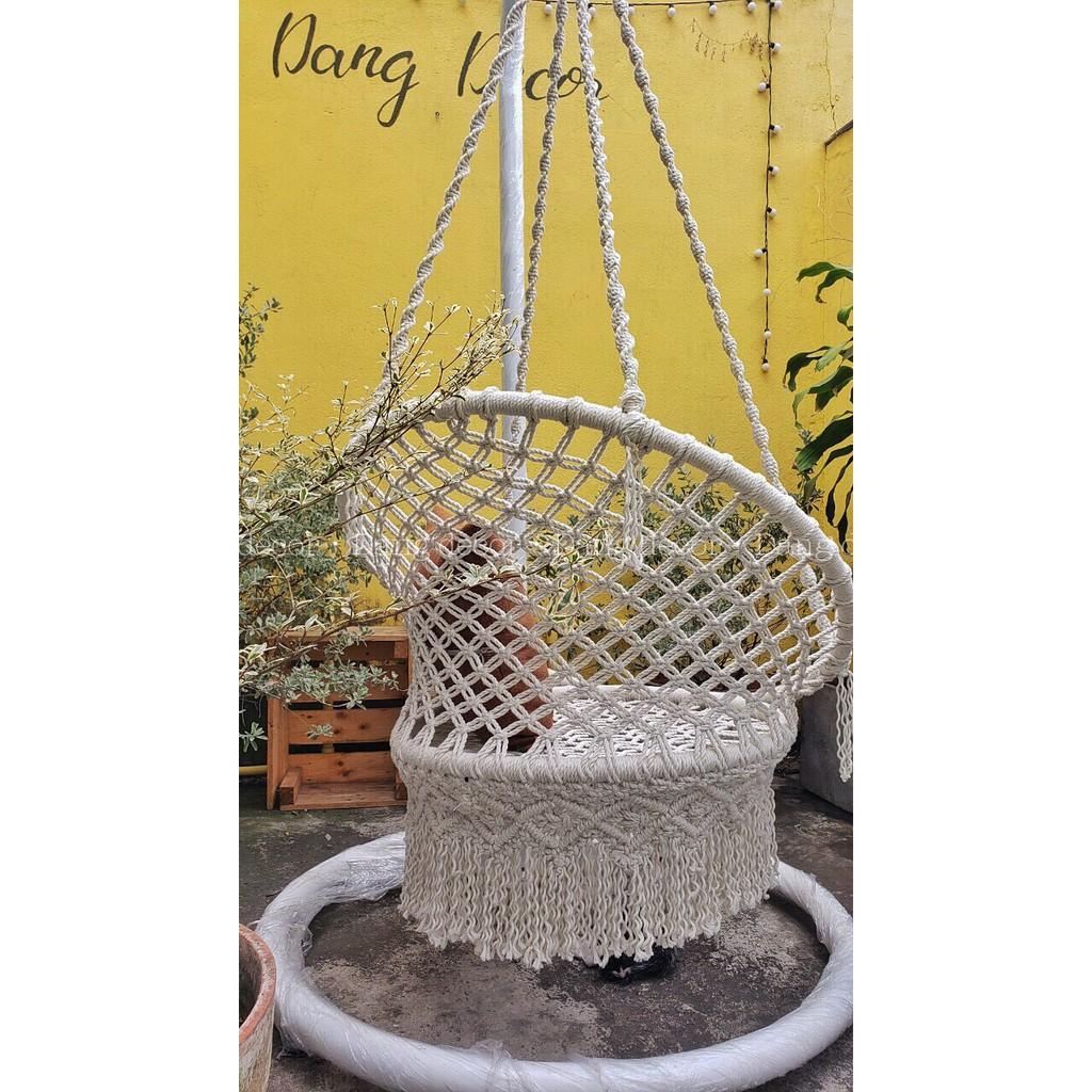 Xích đu đan lưới kèm khung treo và nệm
