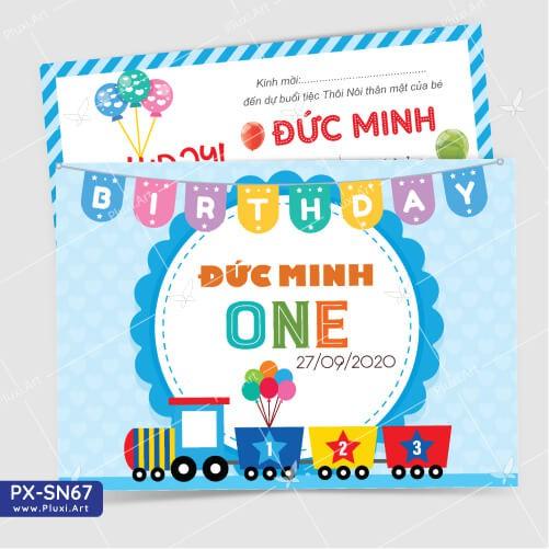 Thiệp thôi nôi – sinh nhật theo yêu cầu Pluxi