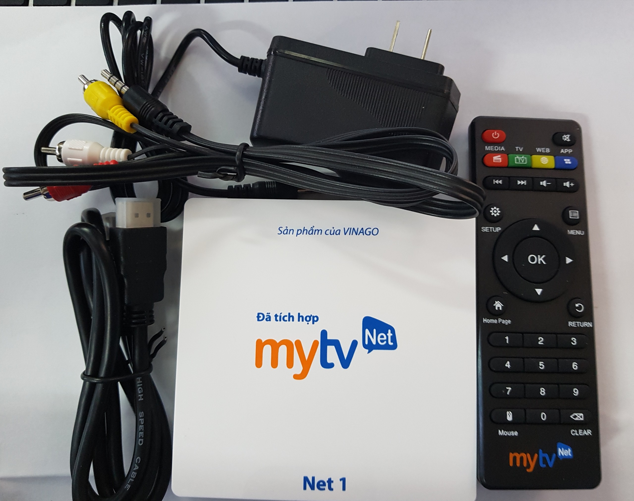 Android MyTV Net RAM 2G-2020 Tặng  HDplay, Android 7.1.2  điều khiển Giọng nói KM680V- Hàng chính hãng