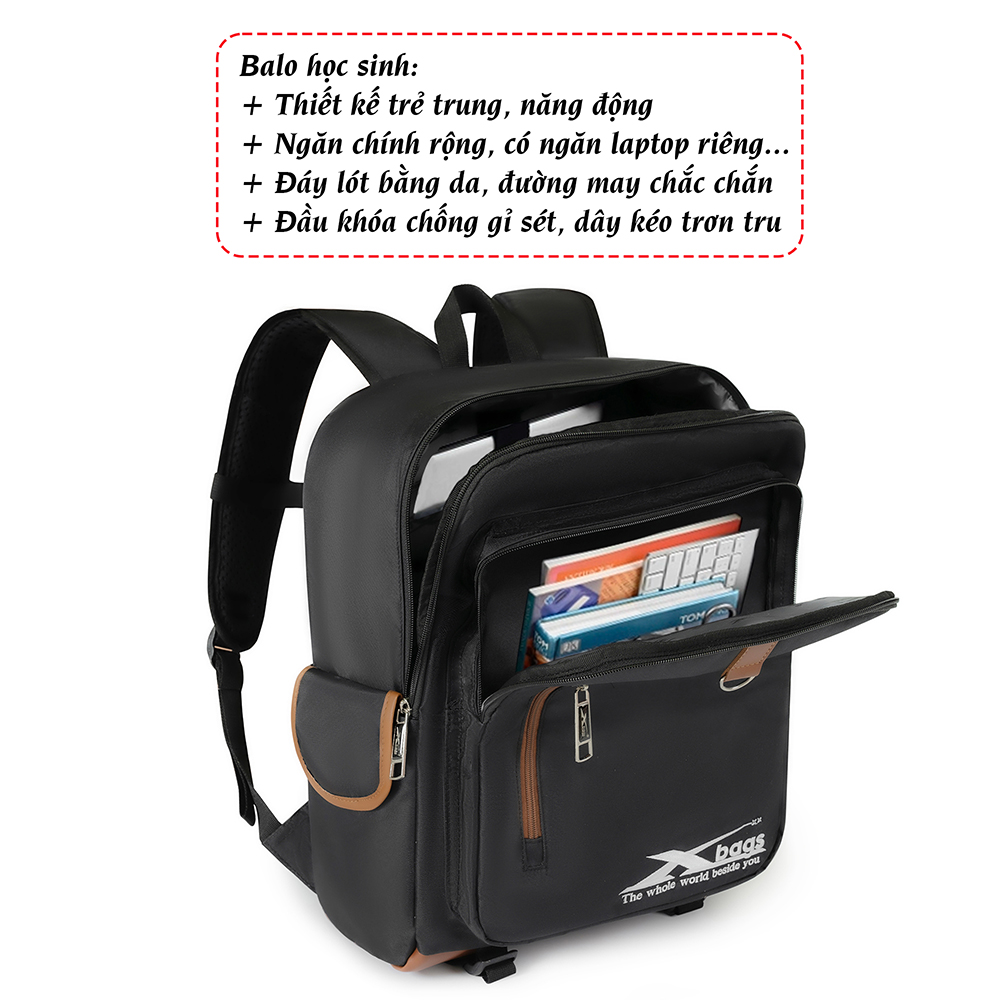 Balo học sinh cấp 3 thời trang, balo học sinh trung học, balo công sở XBAGS Xb 3101