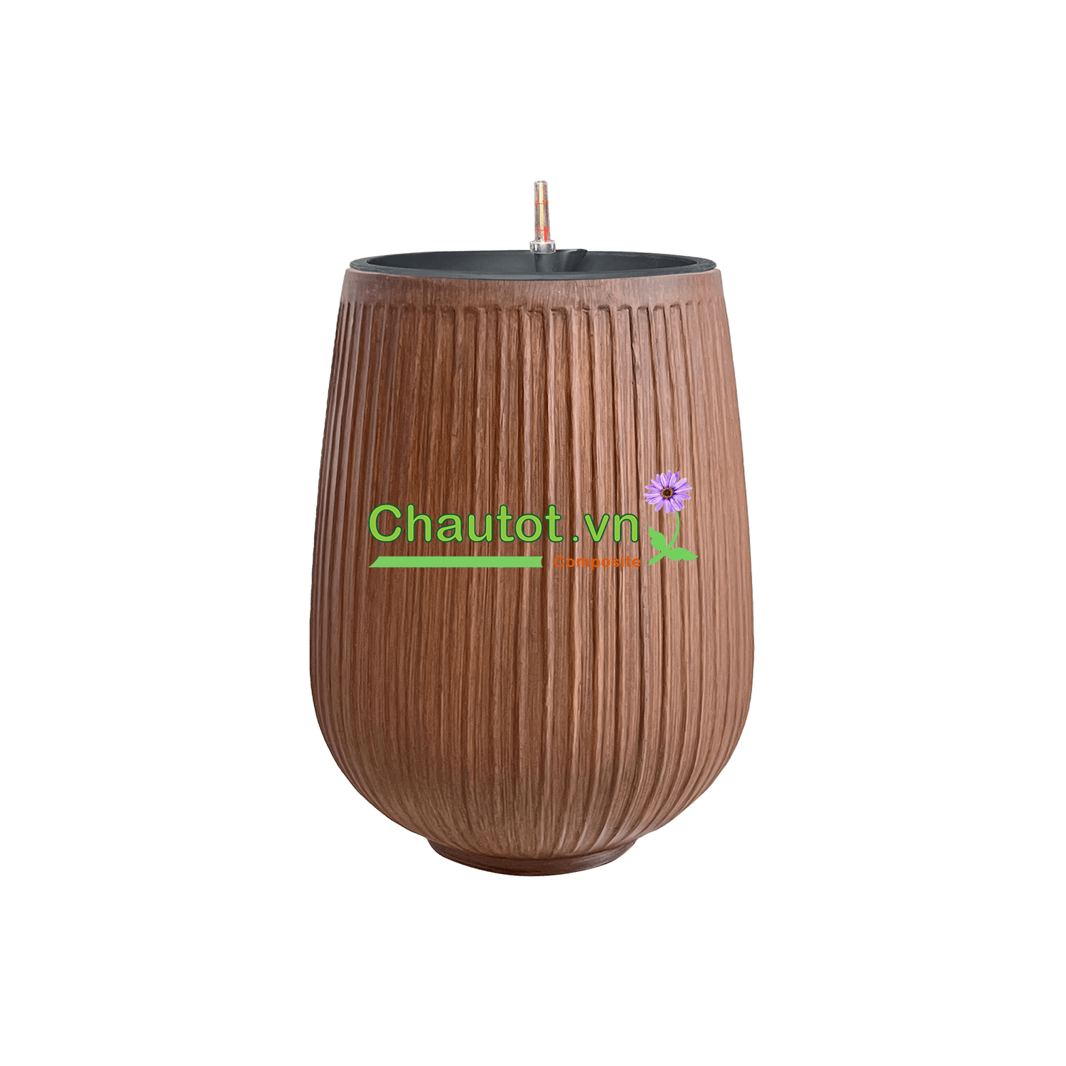 Chậu Composite tròn tân cổ điển 45x45x58cm|Màu Gỗ| CT2030-BAOBINH