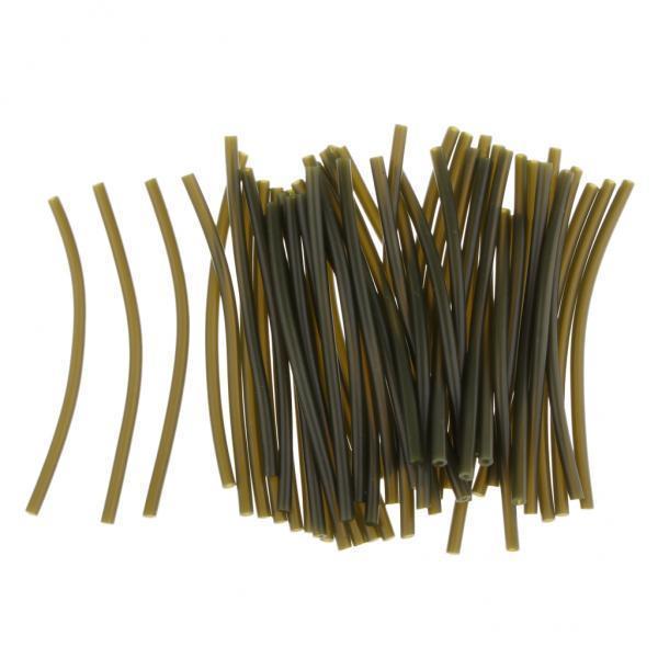 2-4pack 50pcs Rubber Rig Tube Carp Fishing Rig Sleeve Hook Line Connector Dark