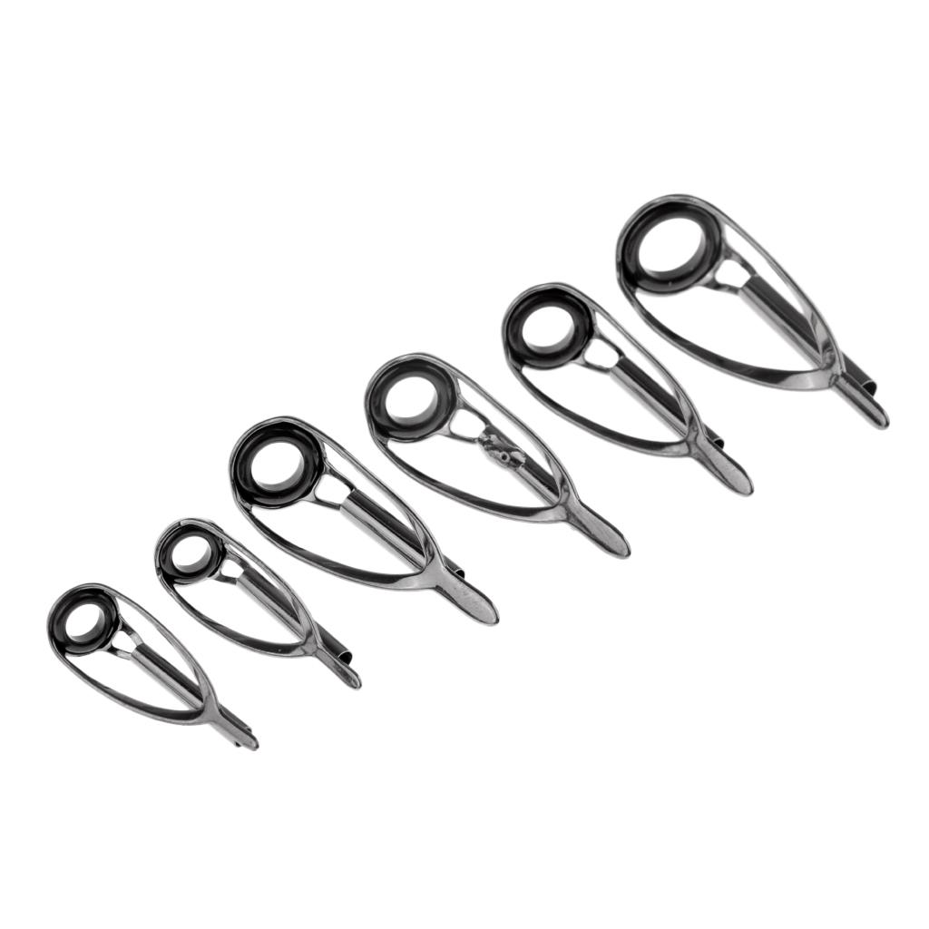 30pcs Durable Fishing Rod Guides Tips Set Rod Repair Kit Eye Ring 2.2#-3.0#