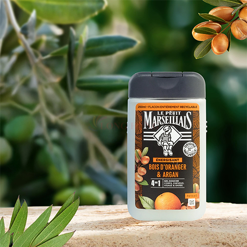 Sữa tắm 92% hữu cơ Le Petit Marseillais 4 in 1 (250ml) - Hàng chính hãng