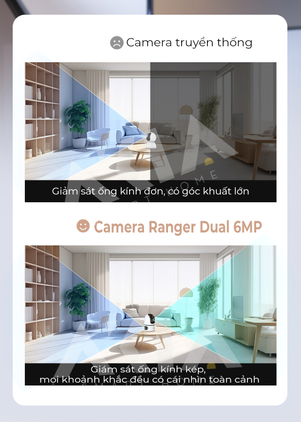 Camera Imou Ranger Dual 6MP - Camera kép trong nhà, Đàm thoại 2 chiều, Có màu ban đêm - Hàng chính hãng