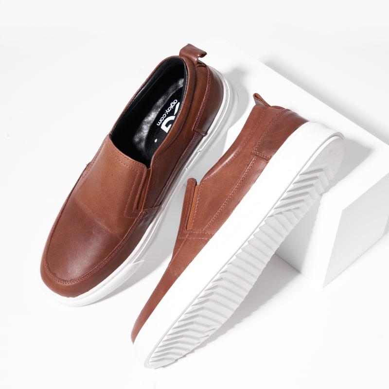 Giày lười da nam cao cấp AG0165, giày da bò nguyên tấm, thoáng khí êm chân (Ảnh thật hàng cực đẹp)