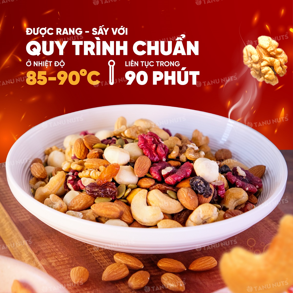 Hạt dinh dưỡng mix 8 loại TANU NUTS hũ 350g/500g, ngũ cốc granola ăn kiêng giảm cân tốt cho người tập yoga, bà bầu.