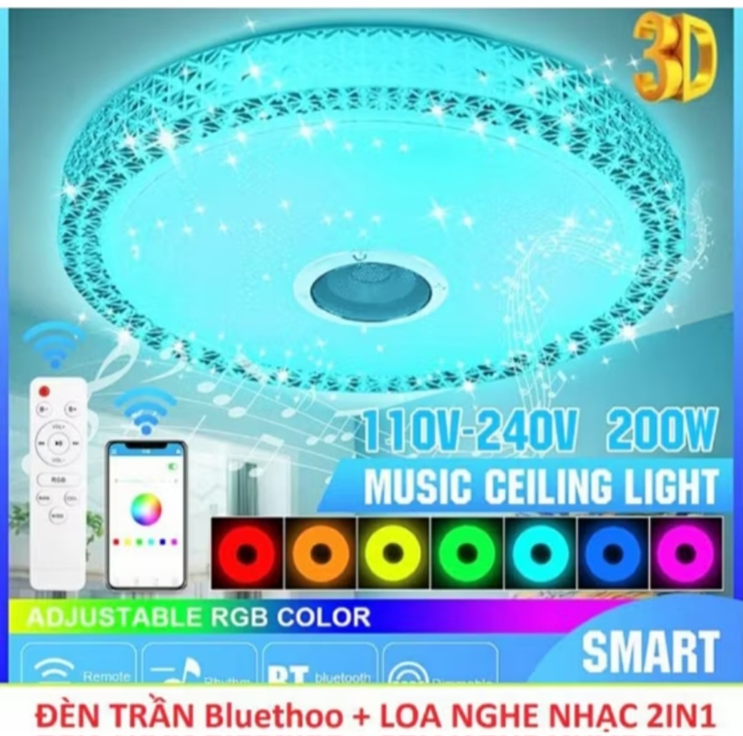 CÂY ĐÈN LED TRANG TRÍ TRẦN NHÀ SÁNG NHIỀU MÀU SẮC CỰC ĐẸP CÓ LOA NGHE NHẠC KẾT BLUETOOTH CỰC ĐẸP