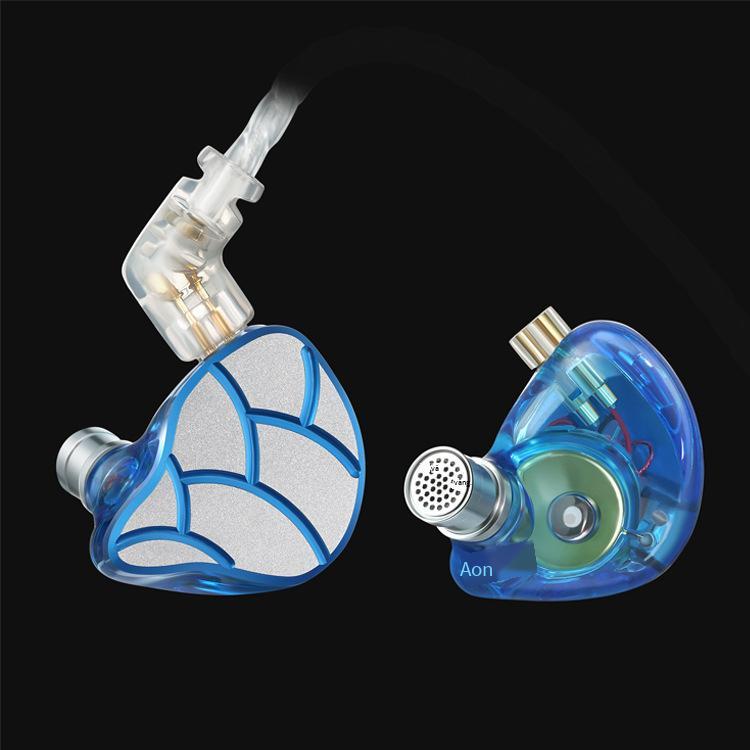 Phong cách mới nhất di chuyển vòng sắt sắt tai nghe bass nặng kim loại có dây thể thao nghe nhạc trong tai Tai nghe phân chia tần số HIFI tai nghe treo tai