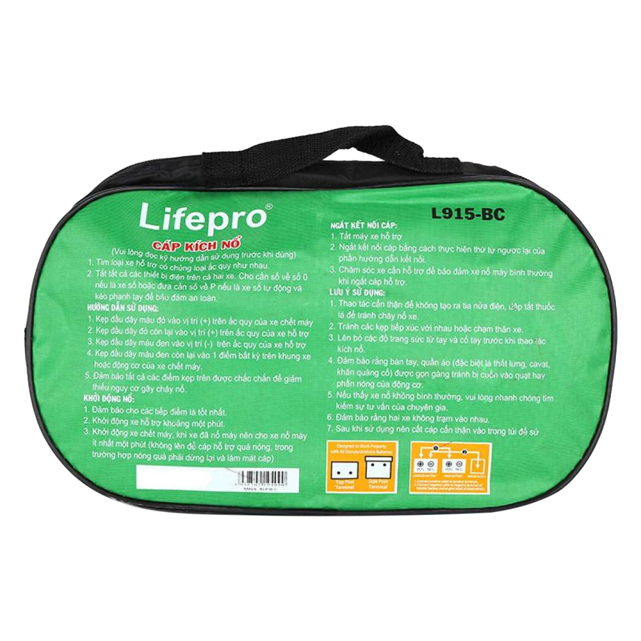 Cáp Kích Nổ Ô Tô Lifepro L915-BC - Đỏ