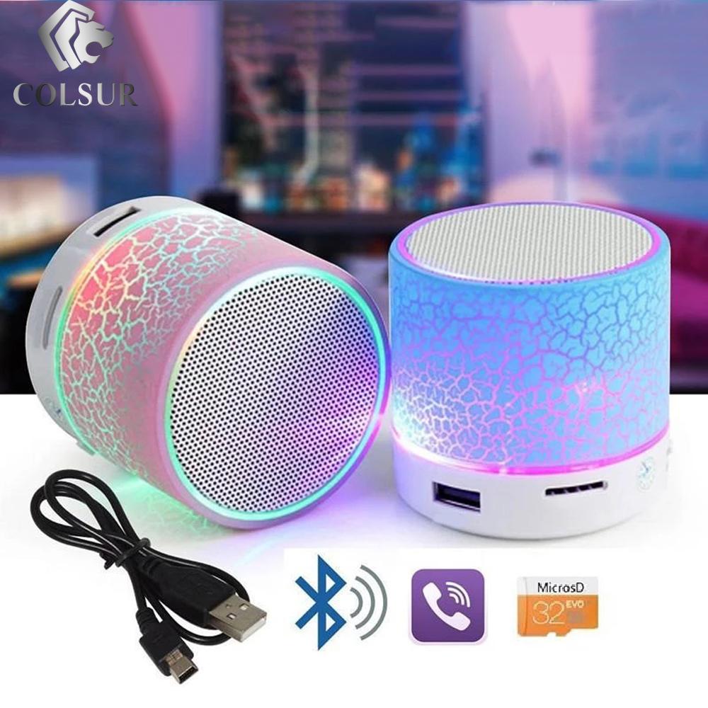 Loa Bluetooth Loa không dây mini Crack LED Thẻ TF Loa siêu trầm USB Loa di động Âm thanh MP3 Loa không dây cho điện thoại di động Màu sắc: Đỏ với 8g