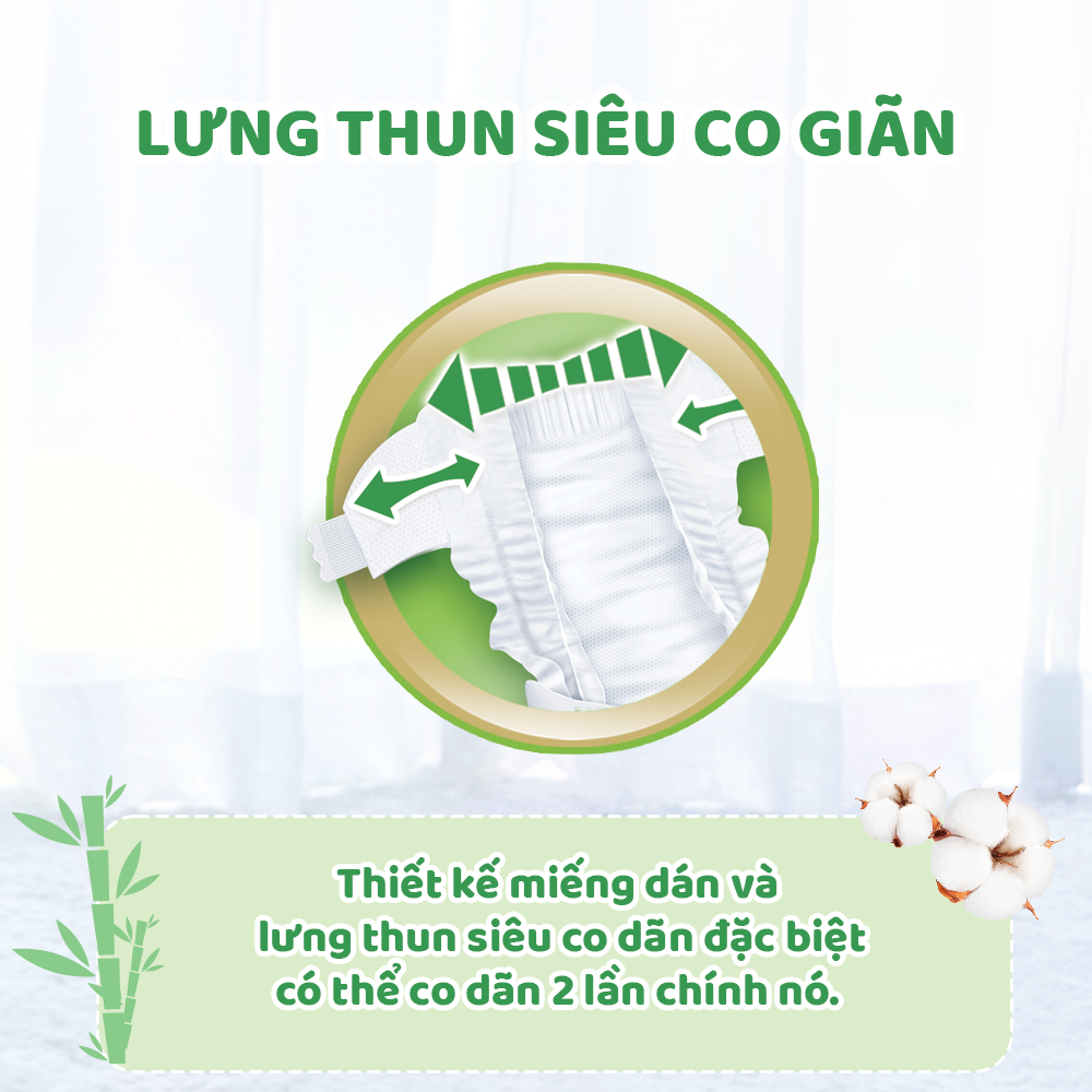 Tã/bỉm dán Molfix Thiên nhiên Jumbo M (6kg - 11kg) - Gói 46+6 miếng