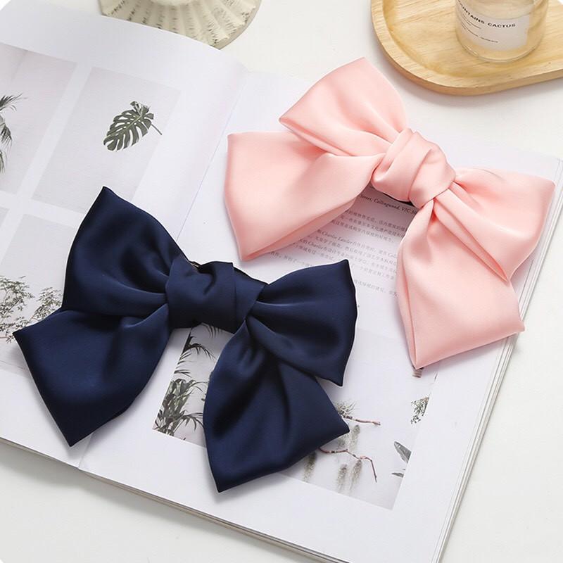 Kẹp tóc nơ lụa Hàn Quốc cho nữ - Cột tóc đính nơ nhiều màu siêu xinh - Quà tặng bạn nữ đẹp
