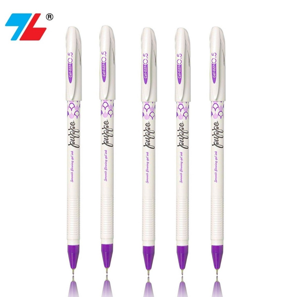 [Hàng chính hãng] Set 5 bút Gel chữ A Thiên Long GEL-027 / Gel027 ngòi 0.5mm thay ruột GR04 / GR-04