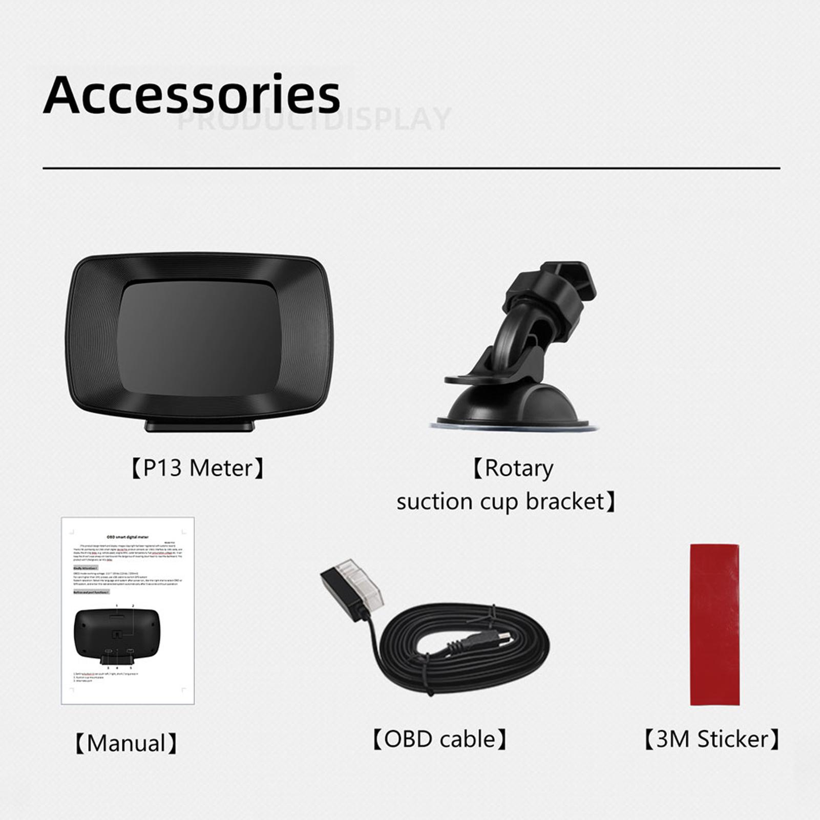 Máy đo tốc độ xe hơi OBD+GPS hệ thống kép màn hình hiển thị LCD hướng lên trên đa năng với 10 kiểu giao diện