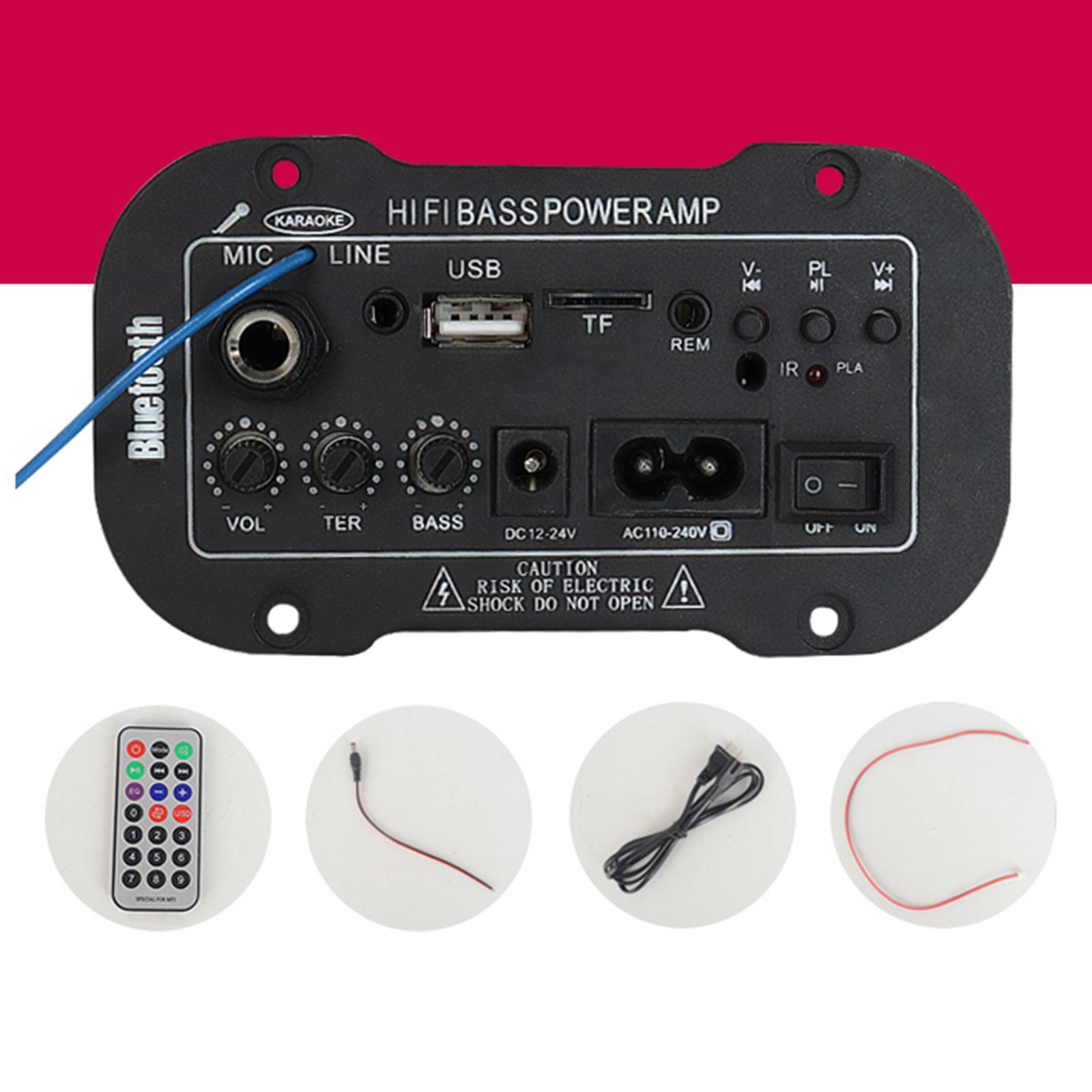 Bluetooth Hi-Fi Bass Power Amplifier AMP FM Subwoofer DIY for Car Theater