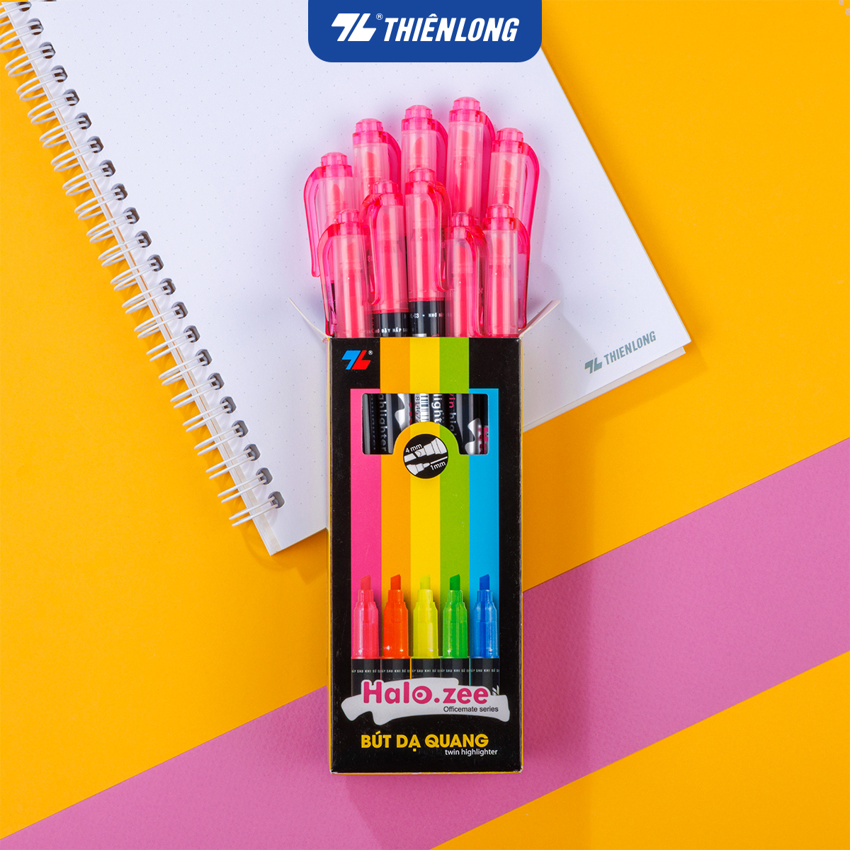 Bút Dạ Quang 2 Đầu Thiên Long Hl - 03 - Bút Highlight Siêu Đẹp - Hồng