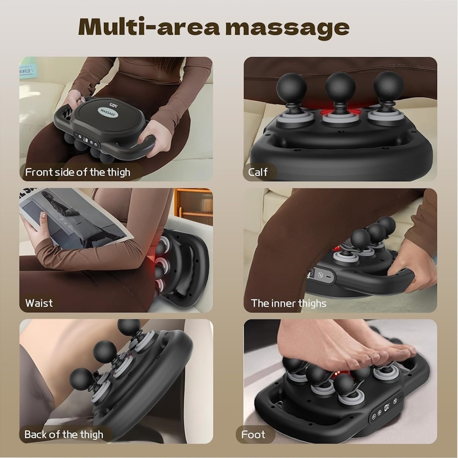 [Tặng củ sạc + cáp sạc] Máy Massage Toàn Thân Cầm Tay 12 Đầu, Máy Mát Xa Đấm Lưng 12 Đầu GDV - Hàng Chính Hãng