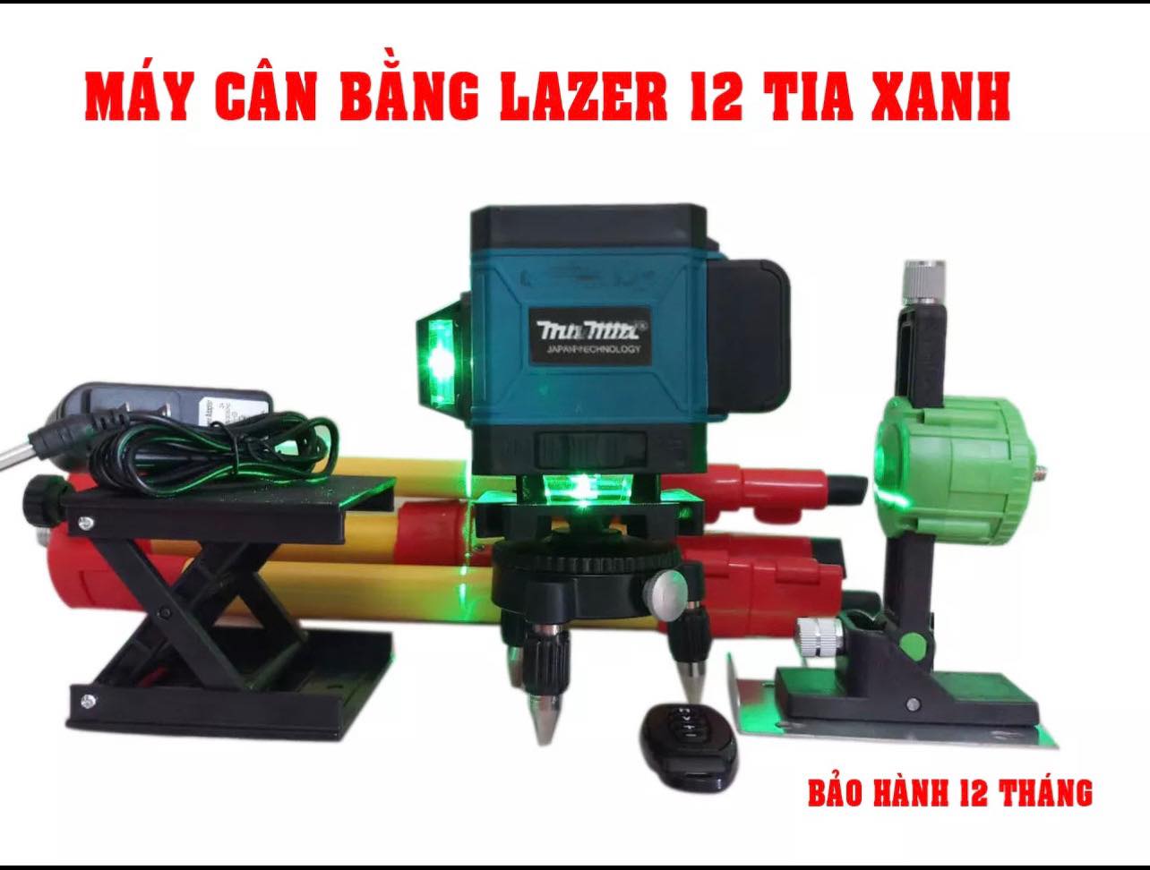 Máy cân mực laser 12 tia 360 độ có điều khiển 2 Vòng Quét Đứng - 1 Vòng Tia Ngang Vòng Tròn 360 Độ